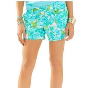 Lilly Pulitzer First Impression Callahan Short Turquoise Green Floral 2